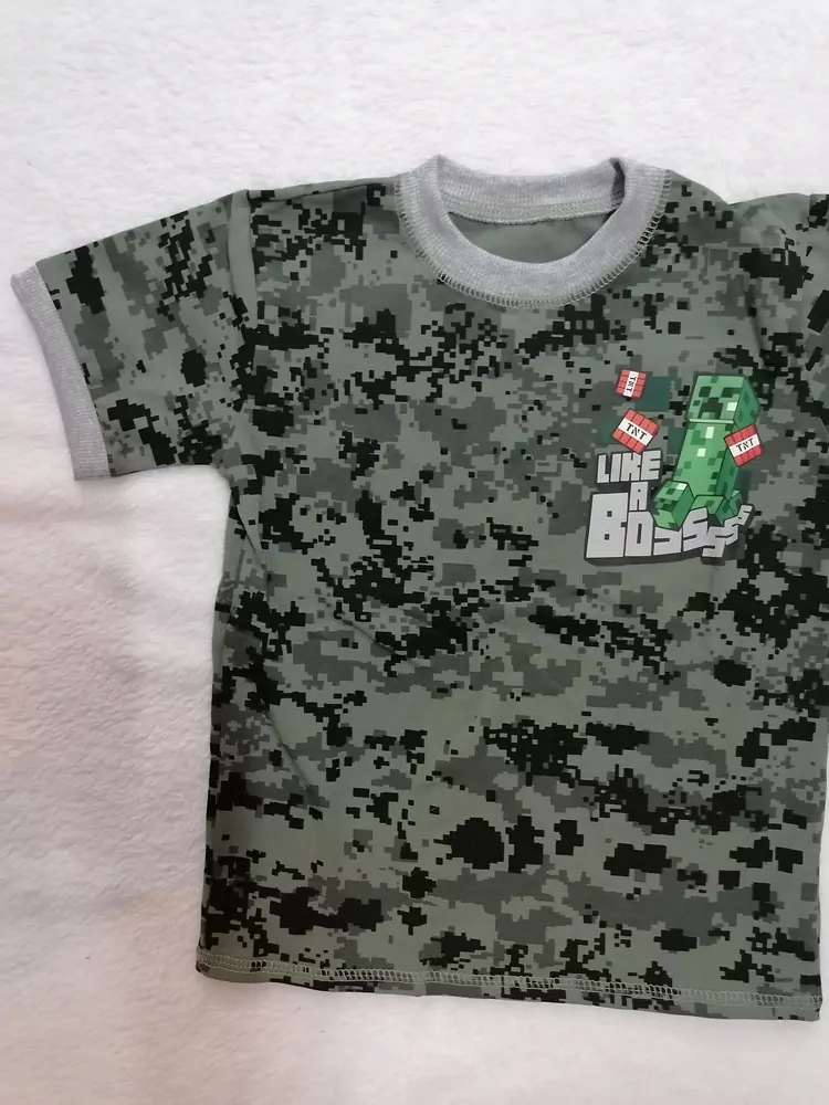 Tričko MINECRAFT CRIPER, krátky rukáv,MASKÁČOVÉ, POĽSKO č.110,116,122