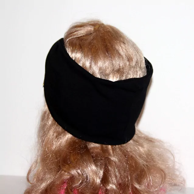 Turban -široká čelenka čierna- šedá farieb, EMILY4, Slovenská výroba RADA