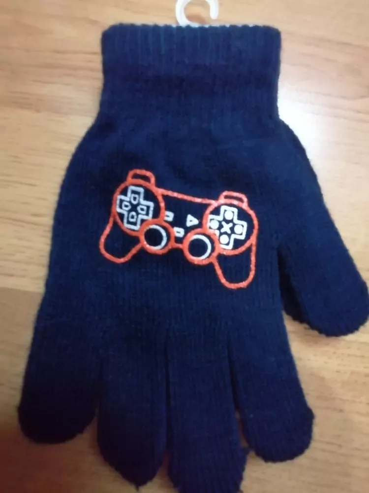 Rukavice pletené chlapčenské PRSTOVÉ 3 až  5 rokov Poľské