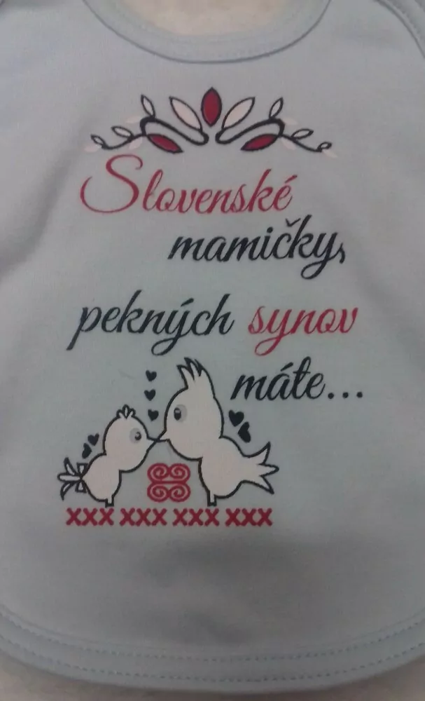 Podbradník FOLKLÓR- Slovenské mamičky pekných synov máte, šedý základ