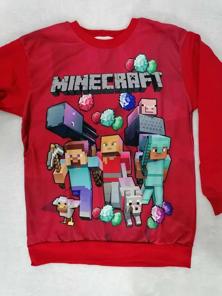 Tričko mikina MINECRAFT č.140, 146, 152,158- V MODROM alebo ŠEDOM PREVEDENÍ