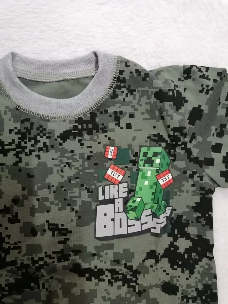 Tričko MINECRAFT CRIPER, krátky rukáv,MASKÁČOVÉ, POĽSKO č.110,116,122