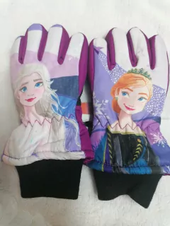 Rukavice prstové  šuštiakové -ANNA+ ELSA DIEVČENSKÉ 3-4r 5-6r 7-8r NOVÉ BORDOVÉ