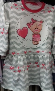 Šaty Môj macík HAPPY FASHION, potlač Macko, č.80,86,92,98,104