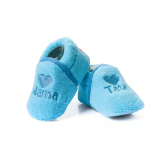 Teplé capačky papučky mama-tata MODRÉ