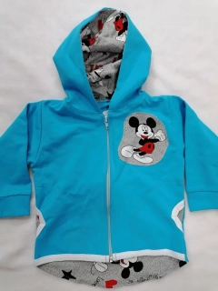 Mikina HAPPY HASHION Mickey modrá alebo červená - tepláková bunda, SLOVENSKÁ č.80 až 116