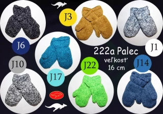  RUKAVICE PALEC, HRUBÉ,podšité bavlnou, 1-3ROKY 