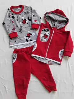 Dvojdielna súprava Mickey červená-tyrkysová, slovenská HAPPY