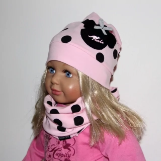 Čiapka MIMI Minnie ružová s bodkami