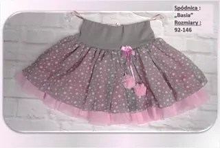Sukňa šedá s ružovými bodkami BASIA BODKY