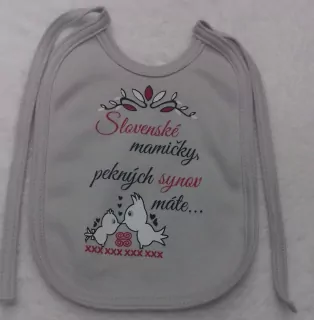 Podbradník FOLKLÓR- Slovenské mamičky pekných synov máte, šedý základ
