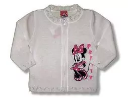 Svetrík pletený MINNIE MAUS biely č.86,104,122