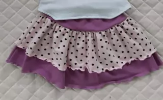 Sukňa točivá fialovo-ružová s bodkami,bavlna, Slovenská