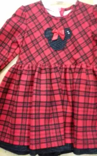 Šaty červené kárované s Minnie