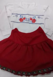 Tričko folklórny vzor dievčenské, slovenská výroba
