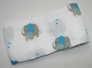 Plienka biela Libštácka Sloníkovia, modrá, žltá, ružová