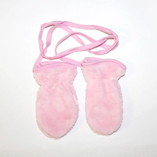 Rukavice -Ťapka (13 cm)- 0 až 1 rok, RUŽOVÉ ŠNÚRKA