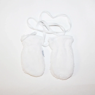 Rukavice - Ťapka (13 cm), 0-1ROK, BIELE ŠNÚRKA