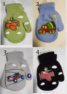Rukavice PLETENÉ, CHLAPČENSKÉ macko / autíčko / formula... (1 rok)