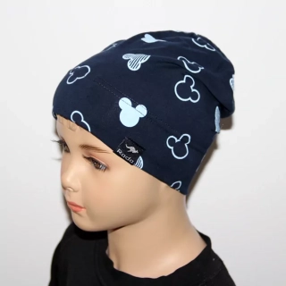 čiapka BAMBI MICKEY MODRÁ NEW2 predlžená /1-10ROKOV jednovrstvová , väčšia 
