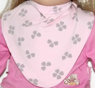 PODBRADNÍK šatka / nákrčník -zapínajúci na suchý zips, obojstranná ŠTVORLÍSTOK,b.ružový