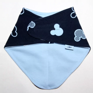 PODBRADNÍK šatka / nákrčník -zapínajúci na suchý zips, obojstranná MICKEY NEW2,t.modrý