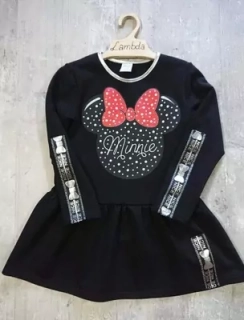 ŠATY S DLHÝM RUKÁVOM LAMDA, MINNIE, čierne č.104, 122