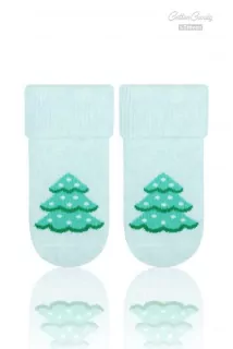 Zelené ponožky teplé -froté materiál 0-1R