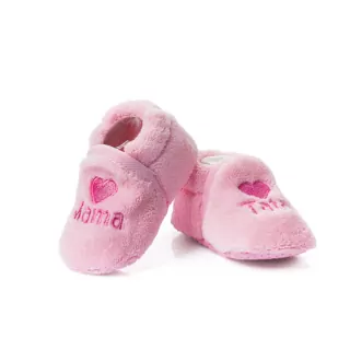 Teplé capačky papučky mama-tata RUŽOVÉ