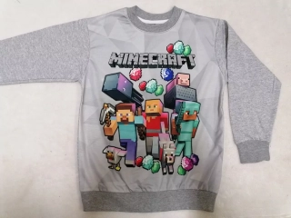 Tričko mikina MINECRAFT č.140, 146, 152,158- V MODROM alebo ŠEDOM PREVEDENÍ