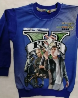 Tričko mikina 122-146 PLAYER GTA ,MODRÉ