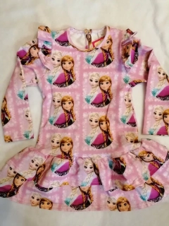 ŠATY ANNA A ELSA S DLHÝM RUKÁVOM LAMDA č.92,98,104,110,116,122,128 RUŽOVÉ