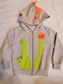 mikina Dino- bunda na zips, šedá č.92,98,104,110,116 LAMDA
