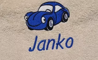 Uterák s výšivkou a s vami zvoleným menom menom 30x50 cm