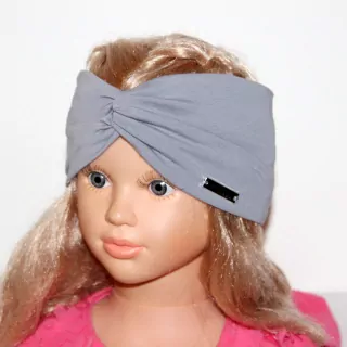Turban -široká čelenka čierna- šedá farieb, EMILY4, Slovenská výroba RADA