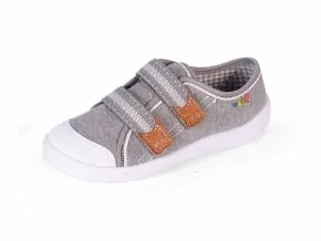 Tenisky PLÁTENKY na suchý zips NAZO šedé č.30,31,32,33,34,