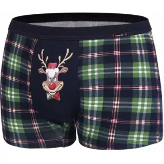 TRENKY BOXERKY PÁNSKE CORNETTE, VIANOČNÉ modré-zelené M, L ,XL ,XXL