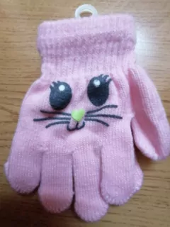 Rukavice pletené dievčenské PRSTOVÉ 1 až  2 roky POĽSKÉ