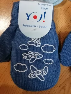 Rukavice pletené chlapčenské PALCOVÉ 1 až 3 roky POĽSKÉ