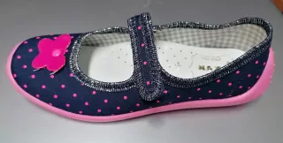 NAZO modré bodkované balerínky SUCHÝ ZIPS č.27,28,29,30,31,32,33,34,35,36