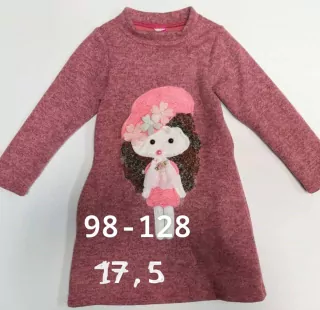 Šaty ružové, teplejší materiál BÁBIKA č.98 až 128