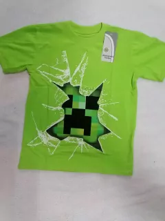 Tričko jednofarebné s MINECRAFT CRIPER, krátky rukáv, 4 farby , POĽSKO č.110,116,122,128,134,140,146,152,158