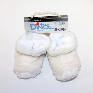 Teplé capačky papučky s ABS, kojenecké BÉŽOVÉ DRÁČIK 0-6m. , 6-12m.