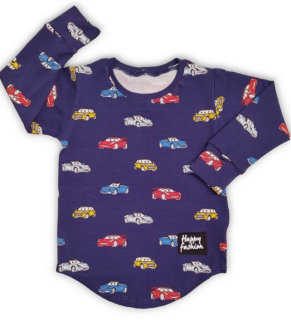 Tričko HAPPY CARS / AUTÍČKA- chlapčenské, slovenské č.92,98,104,110,116 modré