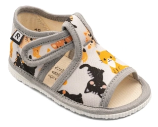 PAPUČKY RAK MAČIČKY šedé otvorená špička  LIMIT.EDÍCIA VŠETKY VEĽKOSTI V PONUKE