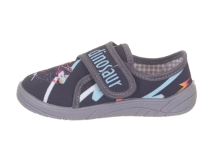 Tenisky PLÁTENKY- vzor DINOSAURUS na suchý zips NAZO č.28,29,30,31,32,33,34,35,36 prezuvky