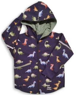 Bunda s dinosauríkmi HF slovenská- softshell MODRÁ REFLEX, HAPPY FASHION č.92,98,104,110