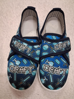 PREZUVKY - vzor MINECRAFT na suchý zips NAZO č.28,29,30,31,32,33,34,35,36