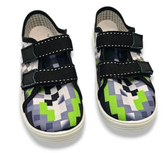TENISKY NA LETO/ PREZUVKY - vzor MINECRAFT na suchý zips NAZO č.28,29,30,31,32,33,34,35,36 - ZELENÉ