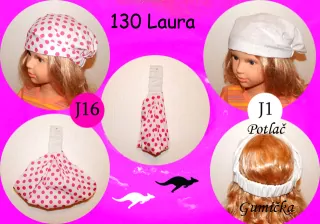Zhŕňacia šatka - Laura , čiapka letná BIELA